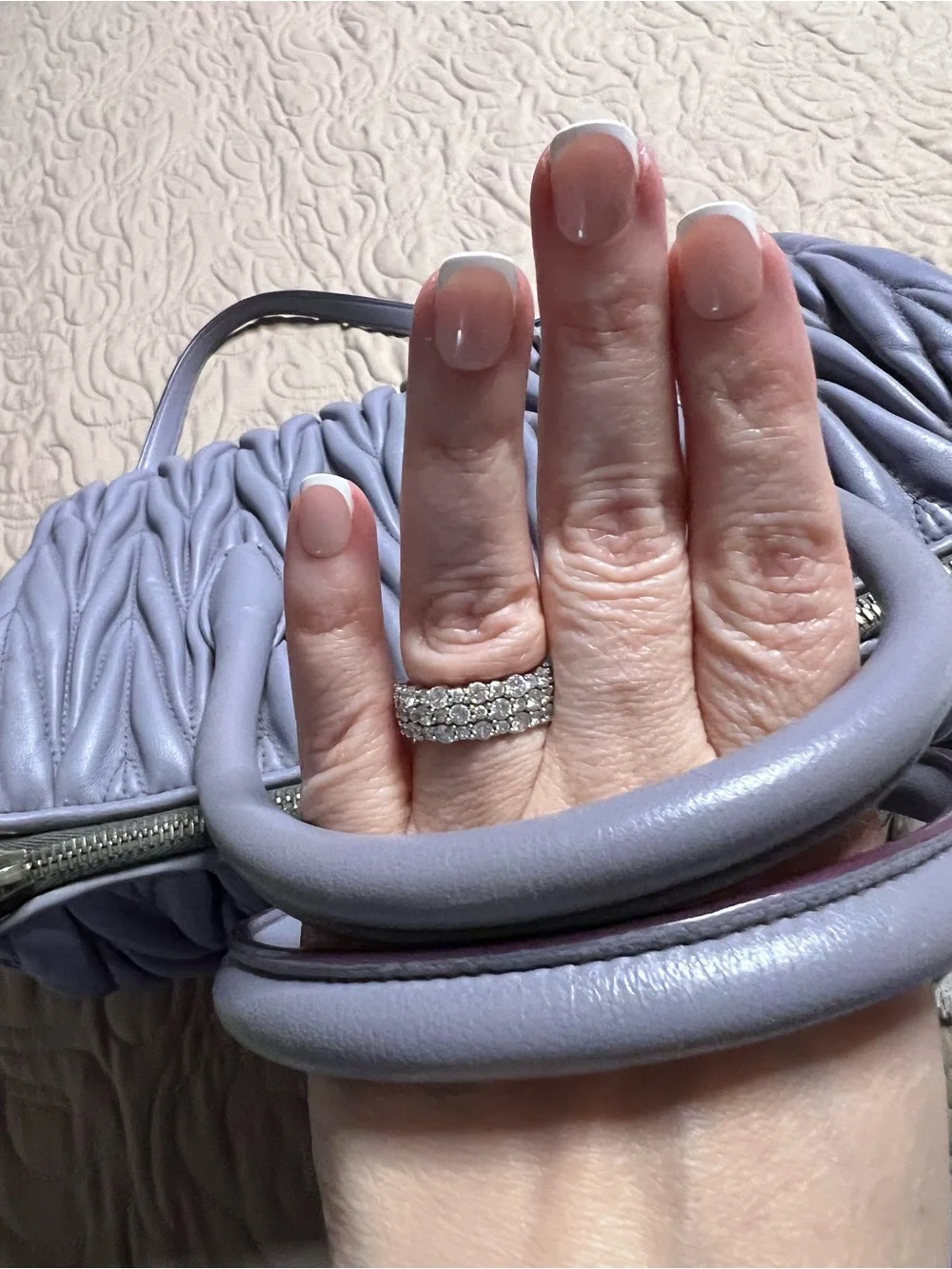 Miu Miu Lavender Matelassé Satchel with Detachable Strap
